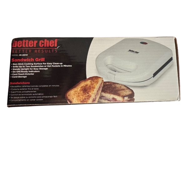 🔥 Better Chef Sandwich Grill – Model IM-285W - Non-Stick - Compact | NIB - Picture 3 of 5